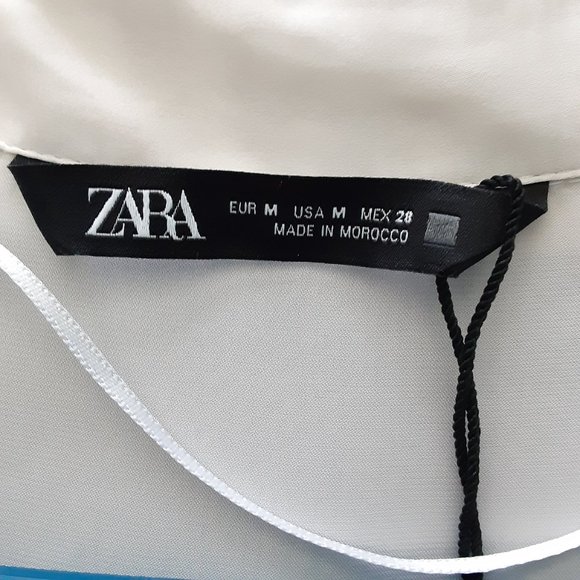 Women's Zara Cream Colored Polyester Long Sleeve Blouse, Size M - Picture 4 of 12